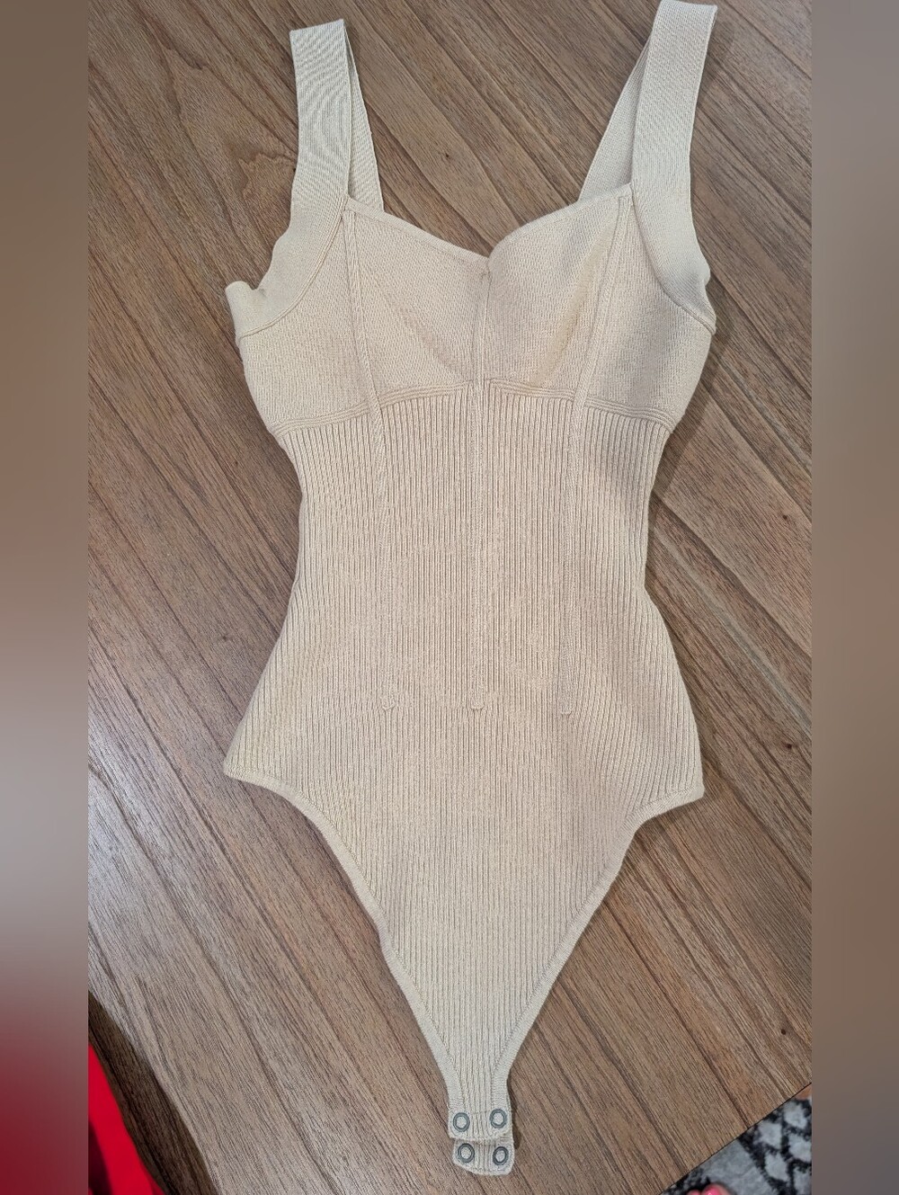 Abercrombie & Fitch Cream Ribbed Knit Kids Bodysuit